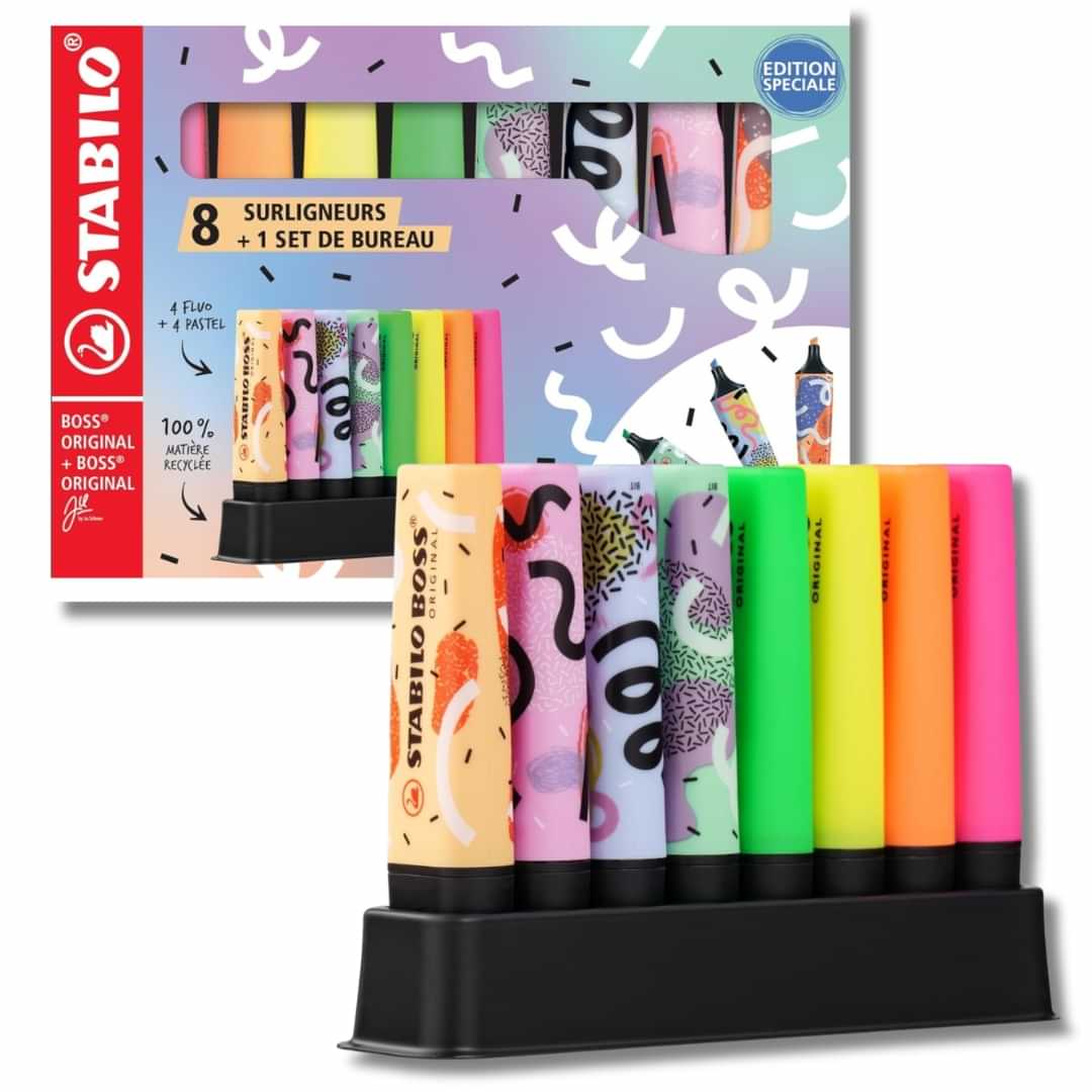 Set STABILO BOSS Deskset fluo 8 pezzi by Ju Schnee