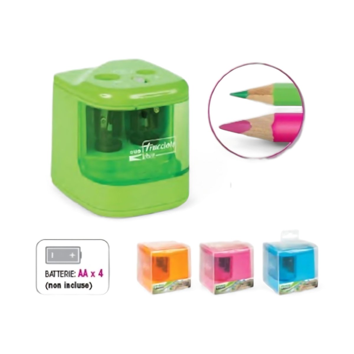 Temperamatite Elettrico Lebez 2 Fori a Batteria - Quiscuola.it – Zaini, Astucci e Diari Scuola