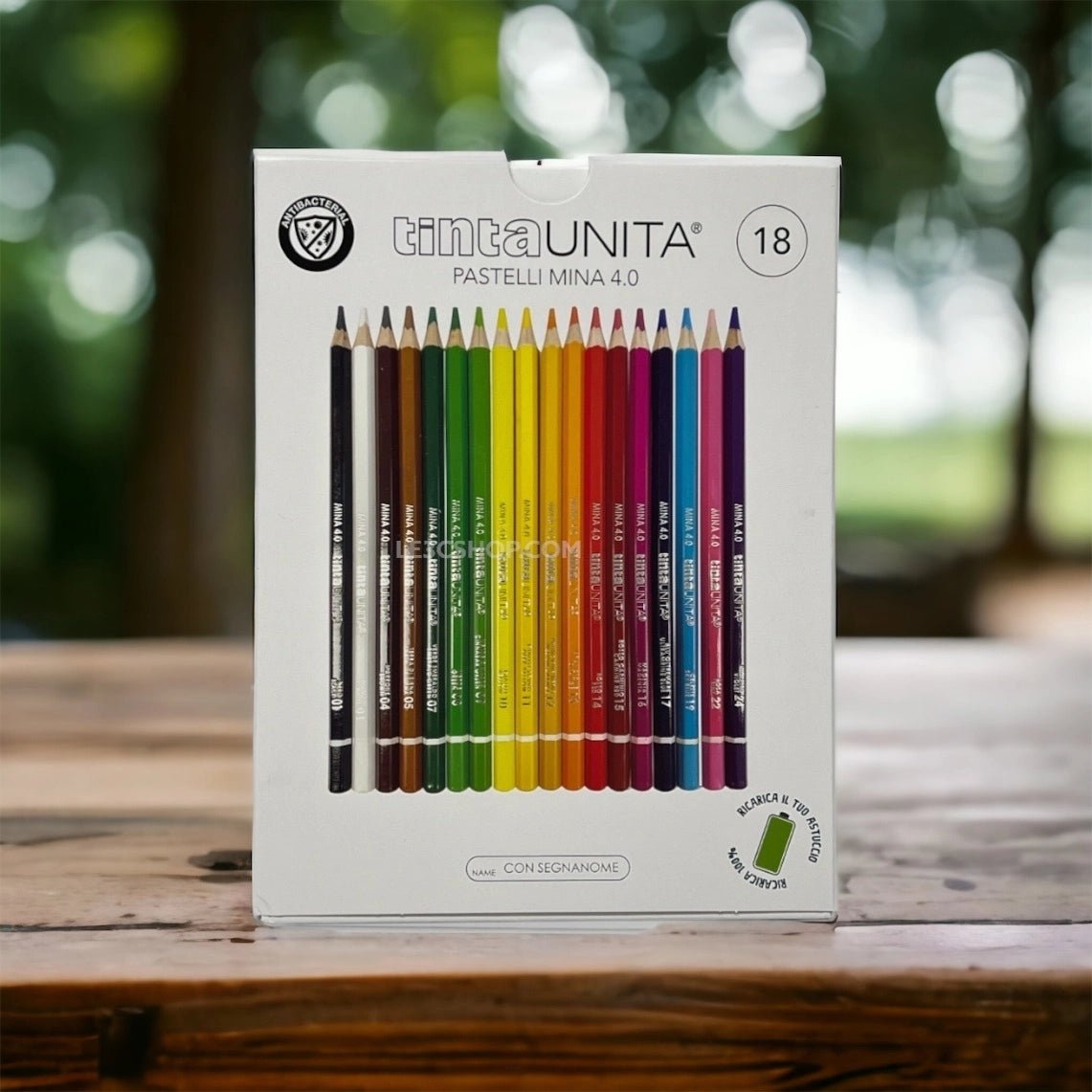 Pastello Tinta Unita Mina 4 mm - 18 pz con Segnanome - Quiscuola