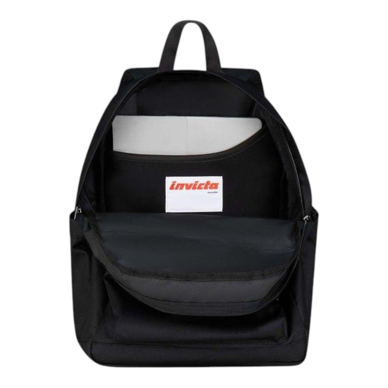 Zaino Invicta LAB nero Plain 27L in Poliestere Riciclato.