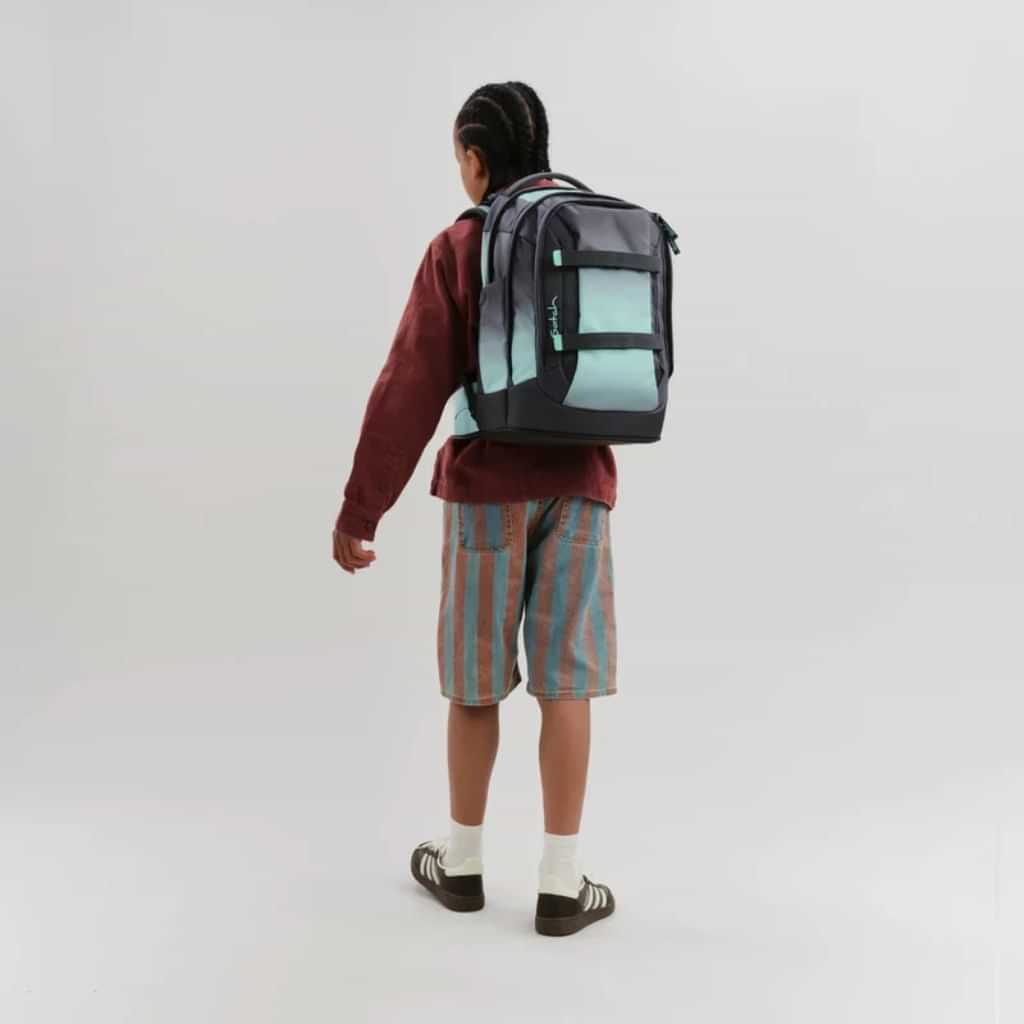 Zaino Satch Pack Gradient Mint nero e verde oliva con triangoli gialli - foto 3