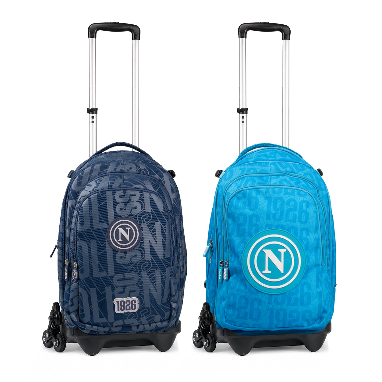 Zaino Trolley SSC Napoli 4 in 1 Colourbook Blu Dark o Celeste