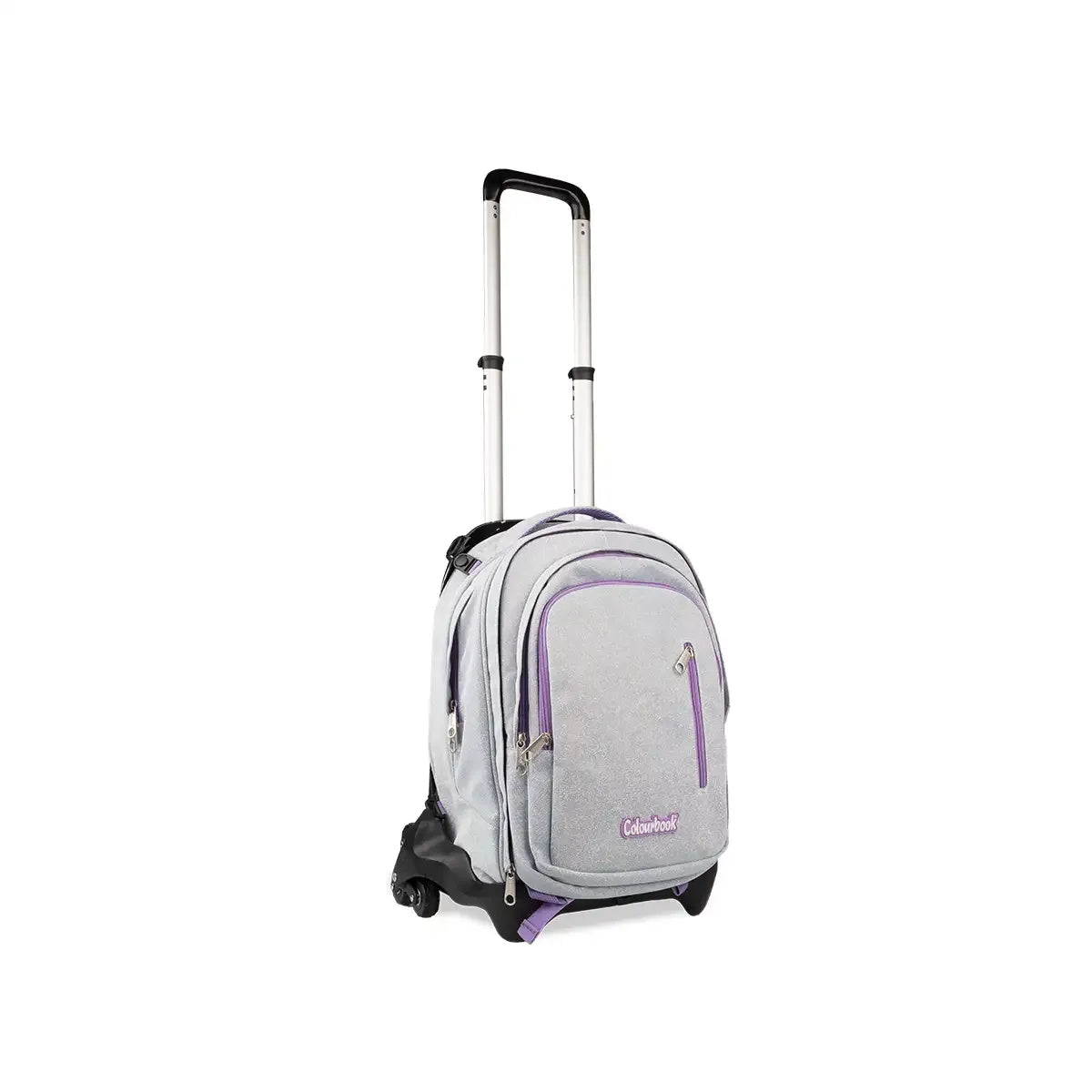 Zaino trolley scuola Glitter Colourbook lilla 35 L con zainetto staccabile - foto 1