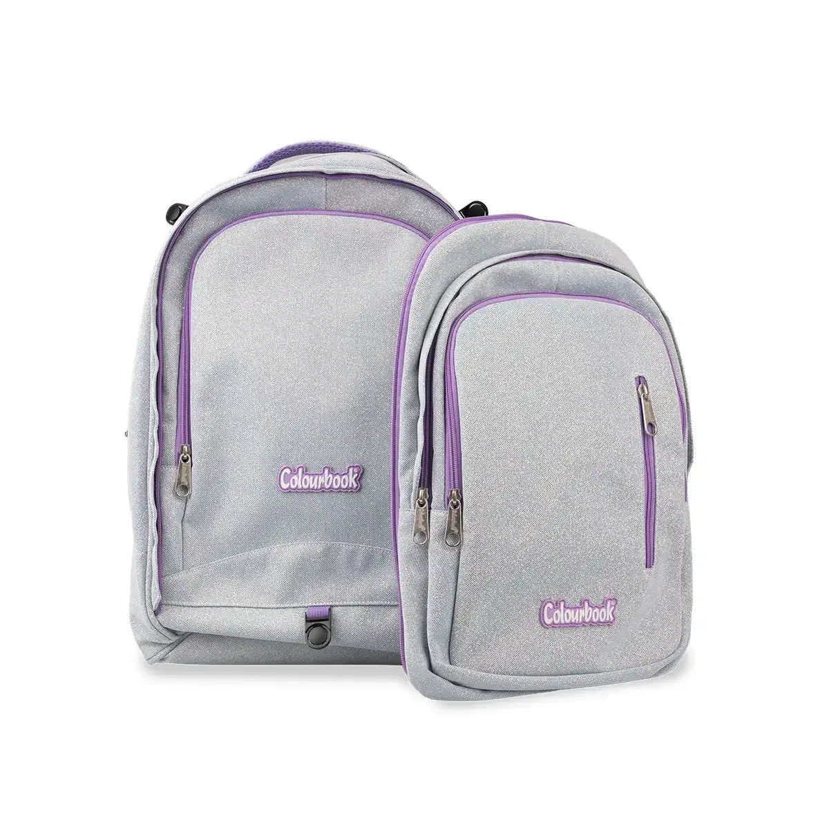 Zaino trolley scuola Glitter Colourbook lilla 35 L con zainetto staccabile - foto 2