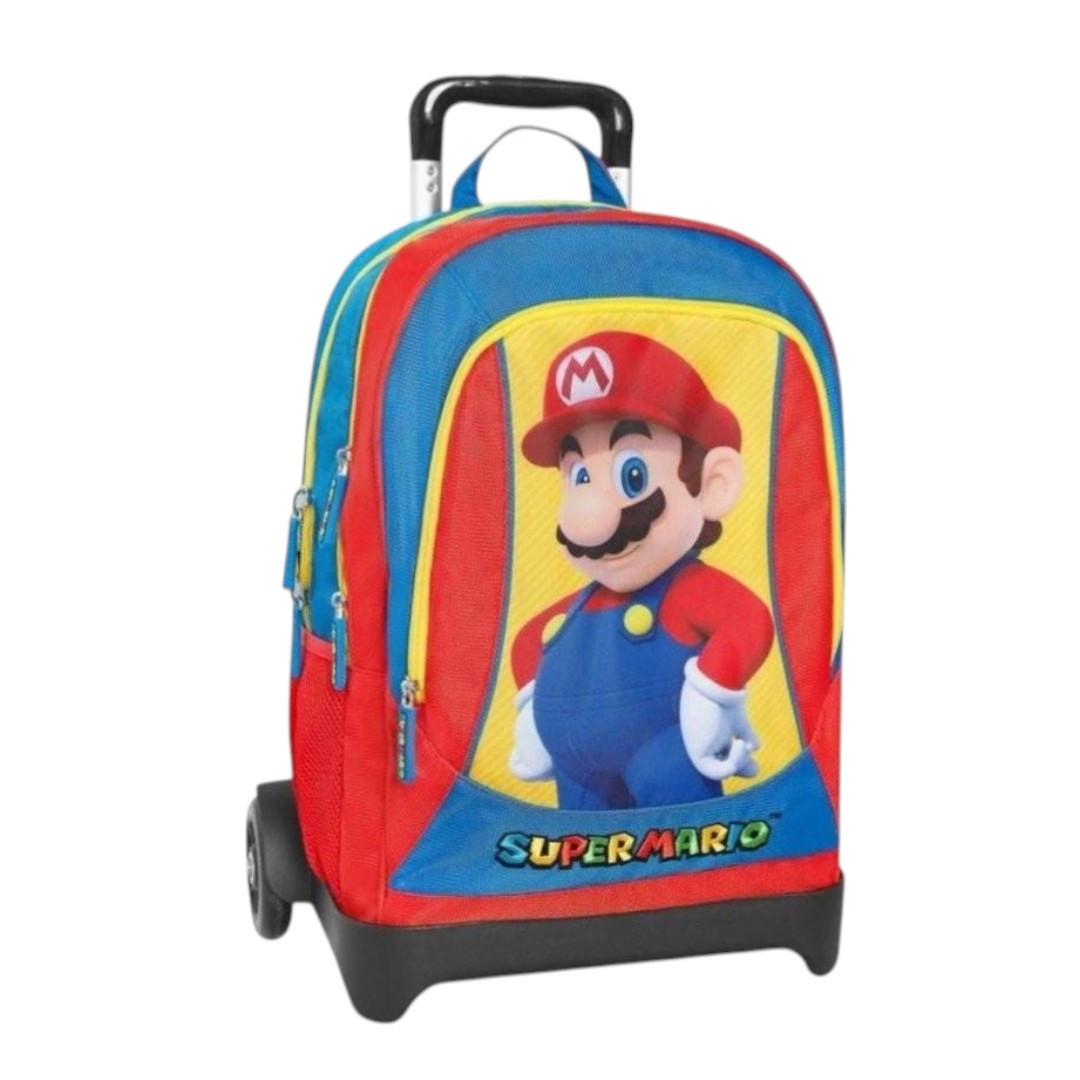 Zaino Trolley Staccabile Super Mario - Blu/Rosso/Giallo - Pratico e Spazioso.